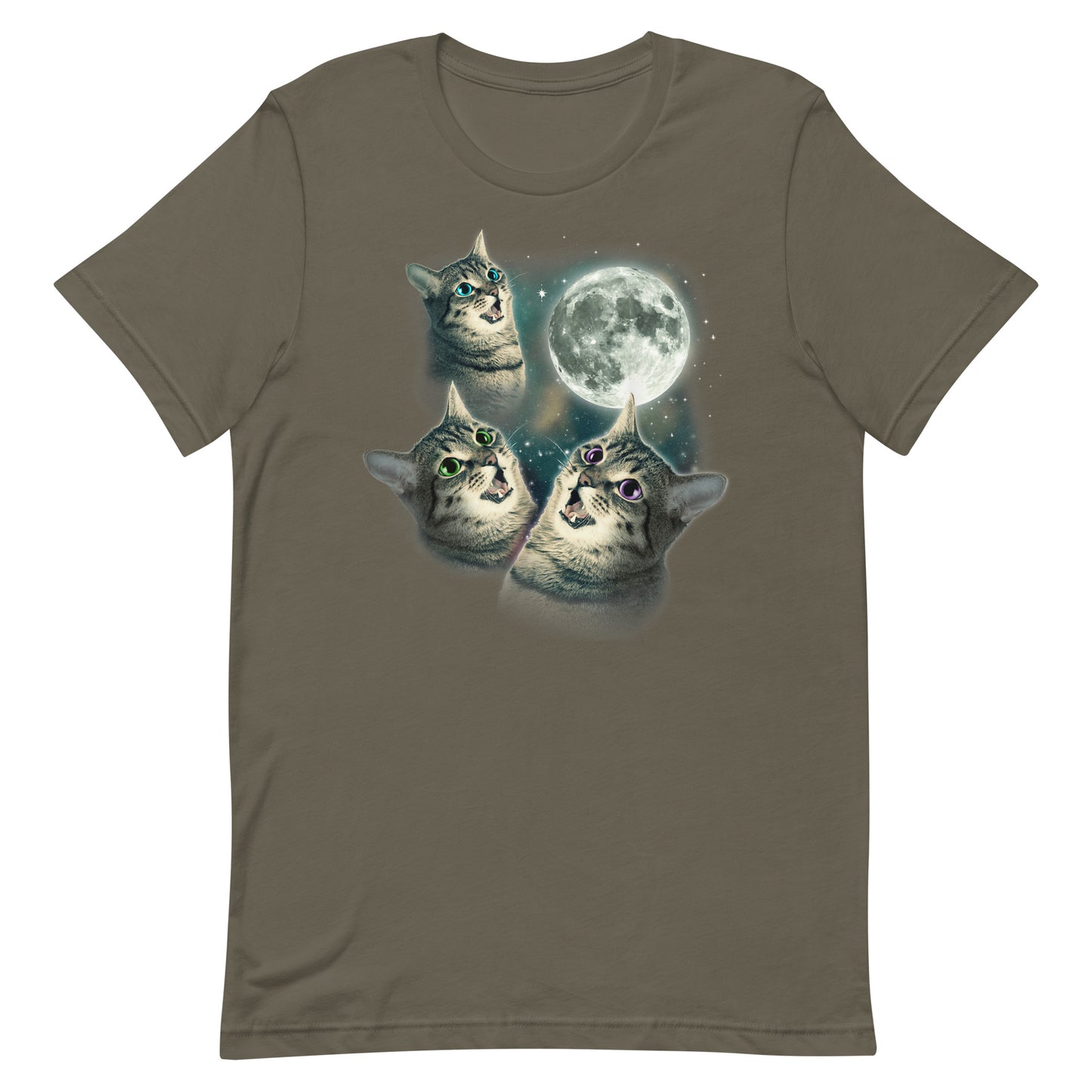 Three Cats Moon Unisex T-shirt