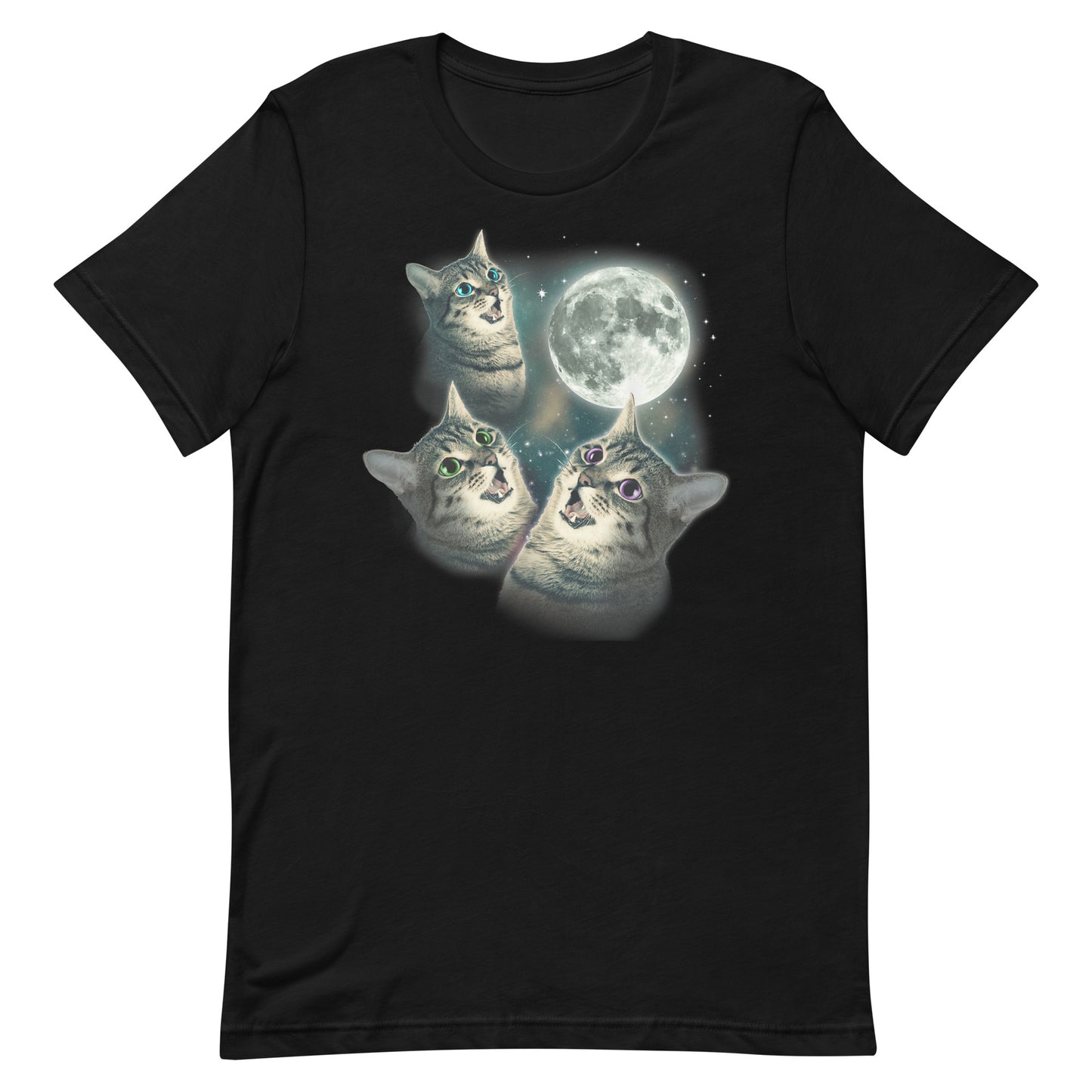 Three Cats Moon Unisex T-shirt