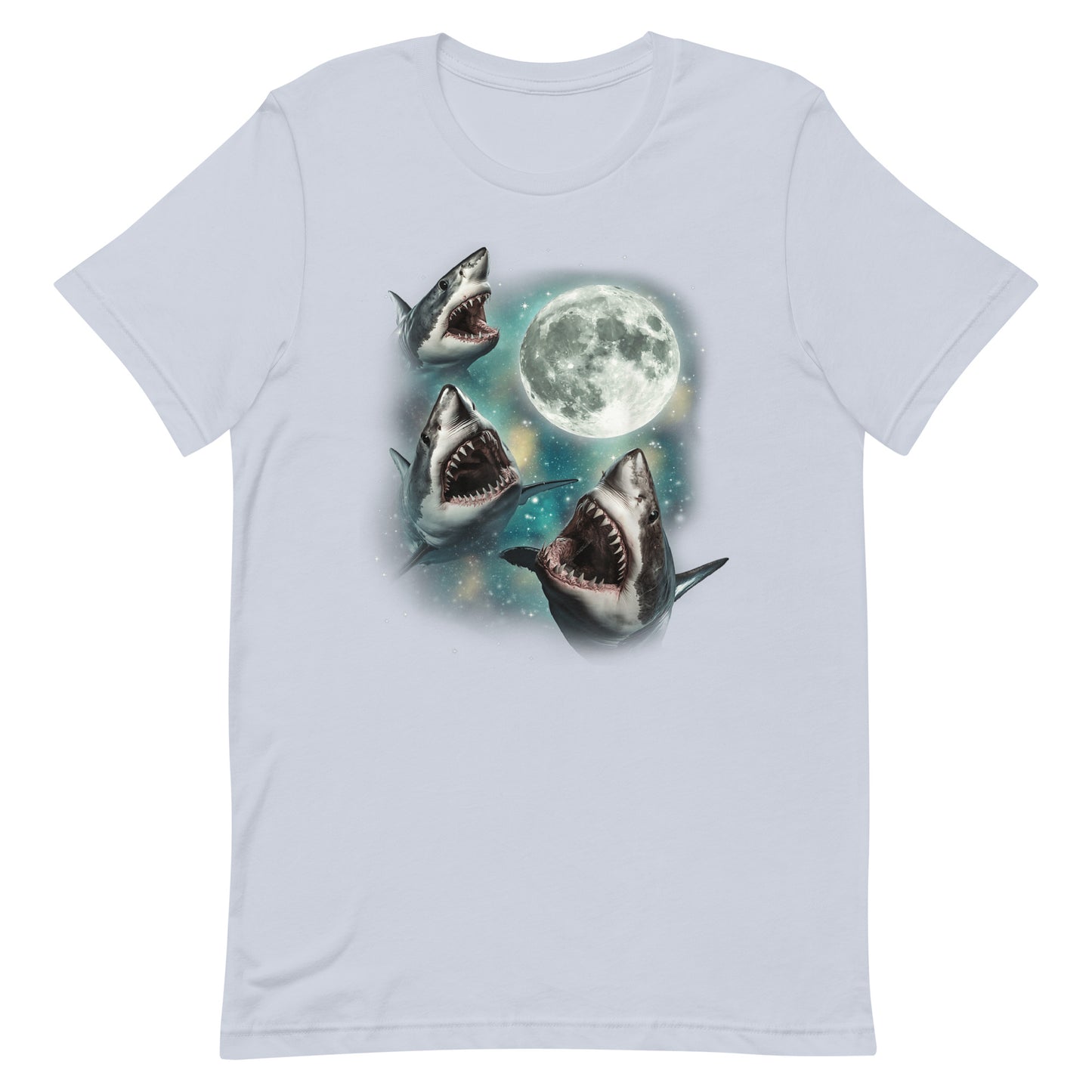 Three Sharks Moon Unisex T-shirt