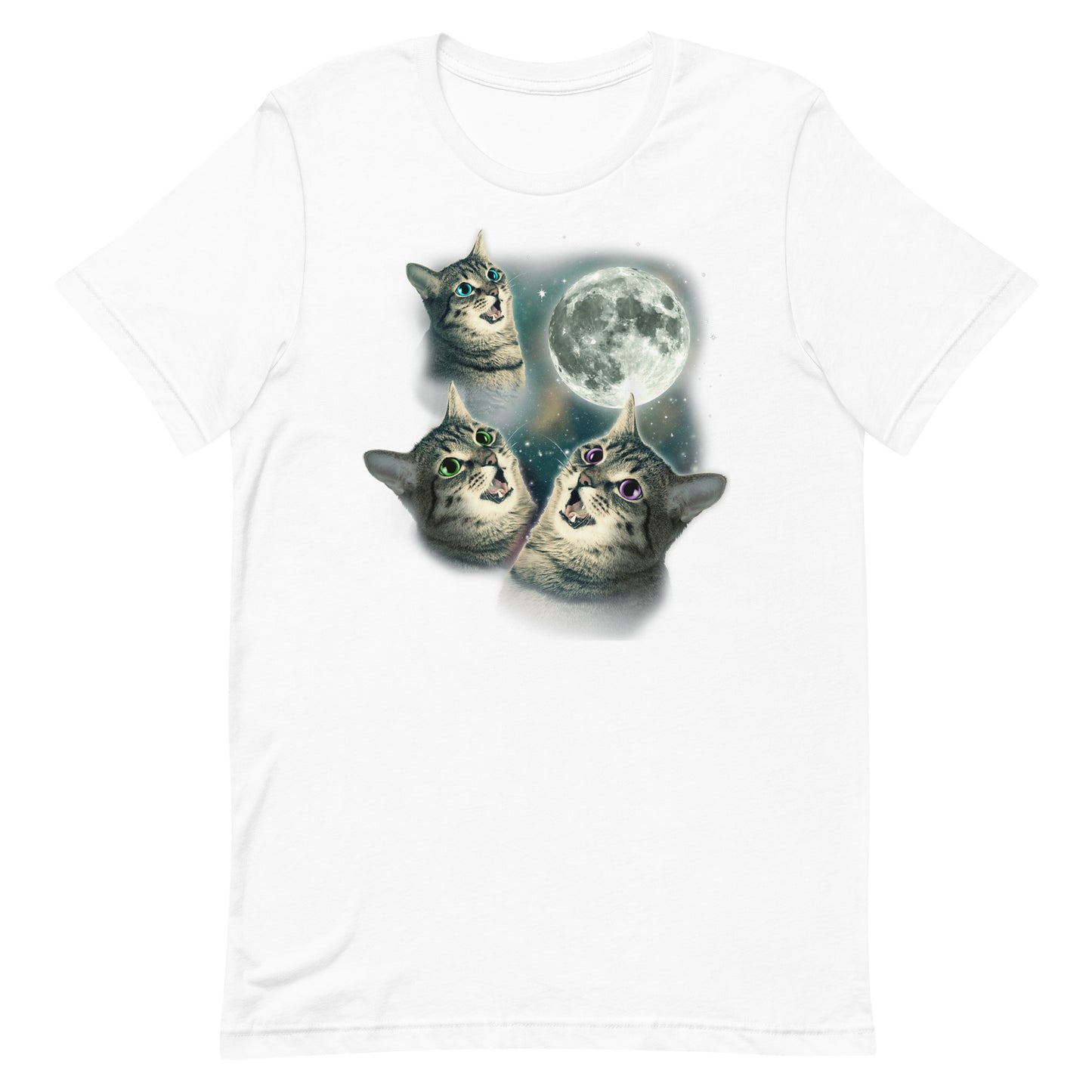 Three Cats Moon Unisex T-shirt